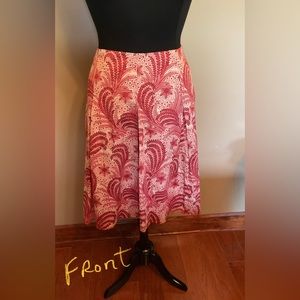 NWT Talbots 16W pleated skirt, various shades of pink, reds, corals.Fully lined.